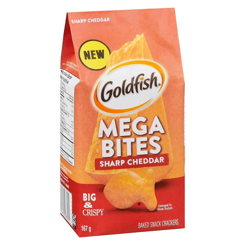 Goldfish® Mega Bites Sharp Cheddar Crackers 167 g Bag