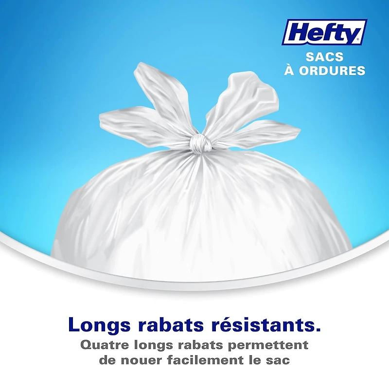 Hefty Garbage Bags, Strong Small 25 Litres White Kitchen, 55 Bags