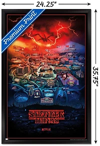 Netflix Stranger Things: Season 4 - Hawkins, Indiana Wall Poster, 22.375" x 34" Framed