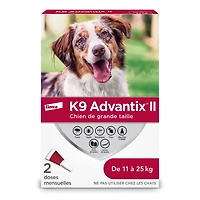 K9 Advantix II traitement contre les puces et les tiques pour chiens de grande taille (2 un)