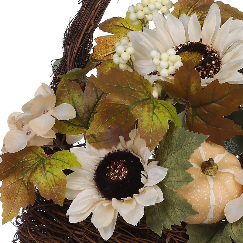 Couronne de panier Floral avec couronne de panier de citrouille