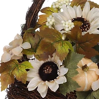 Couronne de panier Floral avec couronne de panier de citrouille