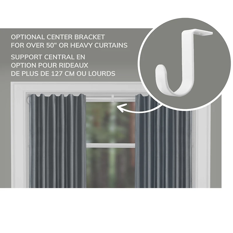 Mainstays Heavy Duty Tension Window Curtain Rod, No Drilling, Adjustable, 28" - 48"