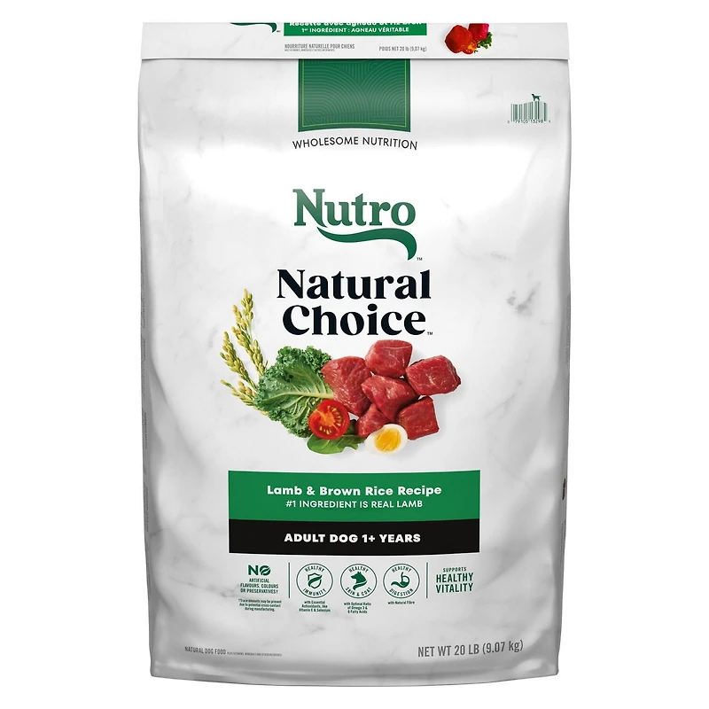Nourriture sèche pour chiens adultes Nutro Natural Choice Recette avec agneau et riz brun 2,72-13161kg