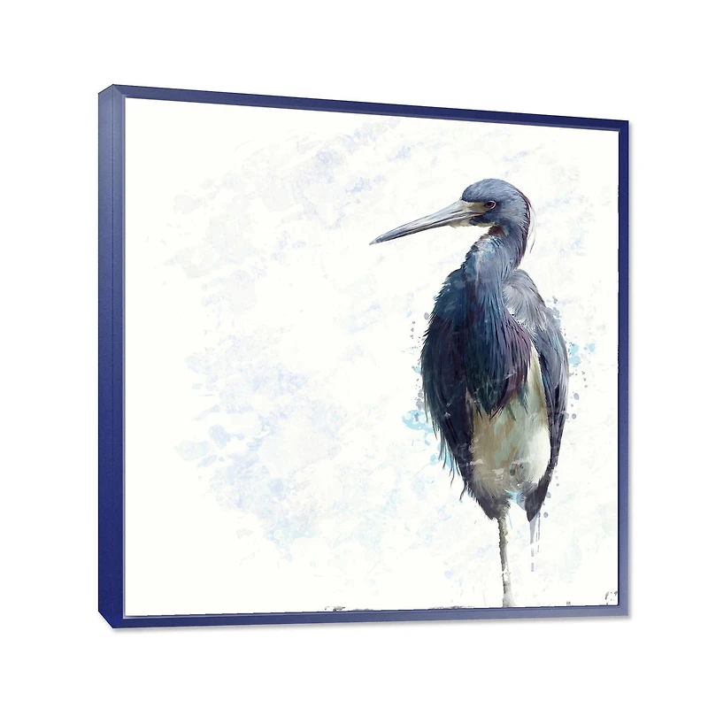 Designart Tricolored Heron Bird FLOAT FRAME WALL ART