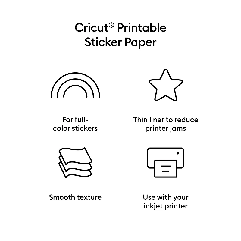 Cricut® Printable Sticker Paper (8 ct), White
