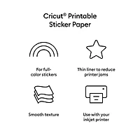 Cricut® Printable Sticker Paper (8 ct), White