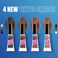 NYX PROFESSIONAL MAKEUP, The Brow Glue, Instant Brow Styler, 16H Extreme Hold, Vegan Formula - Warm Brown, 0.18oz / 5g, Tinted brow styler