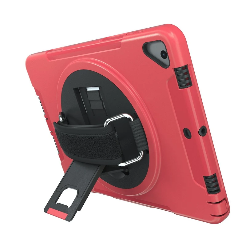 Étui de protection CTA Digital avec béquille rotative à 360 degrés intégrée pour iPad 7e et 8e génération 10.2 pouces, iPad Air 3 et iPad Pro 10.5 pouces - Rouge