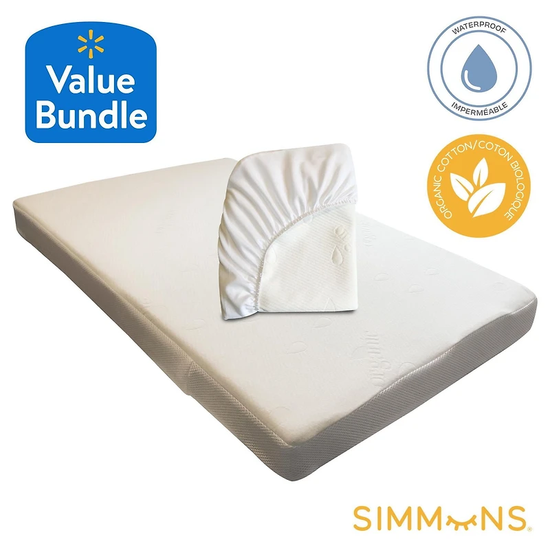 Matelas de berceau mini organique Simmons et protection Matelas mini bio pour bébé
