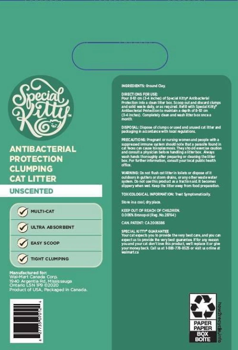 Special Kitty protection antibactérienne agglomérante litière pour chats 22 kg