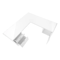 Monarch Specialties Bureau, Bureau À Domicile, Coin, Configuration Gauche, Droite, Tiroirs De Rangement, 72"l, Forme De L, Travail, Ordinateur Portable, Stratifié, Métal, Blanc Lustré, Contemporain, M