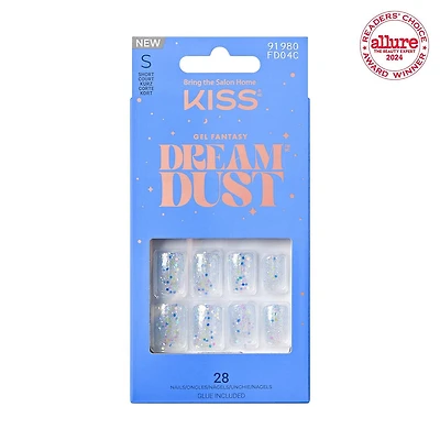 KISS Gel Fantasy Dreamdust, Champagne, Court Carré, 28u. Press-On Falsies, Edgy Wispy