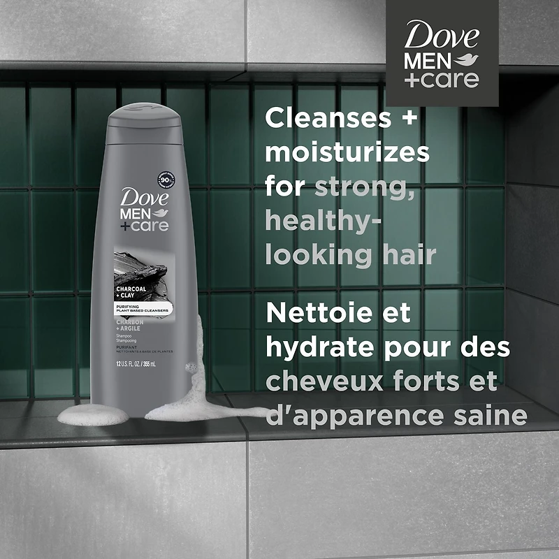 Dove Men Care Charcoal + Clay Shampoo, 355 ml Shampoo