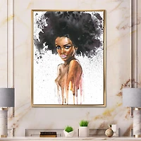 Designart Portrait of African American Woman VII FLOAT FRAME WALL ART