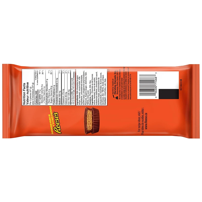 REESE PEANUT BUTTER CUPS Snack Sized Candy, 124g; 8 count