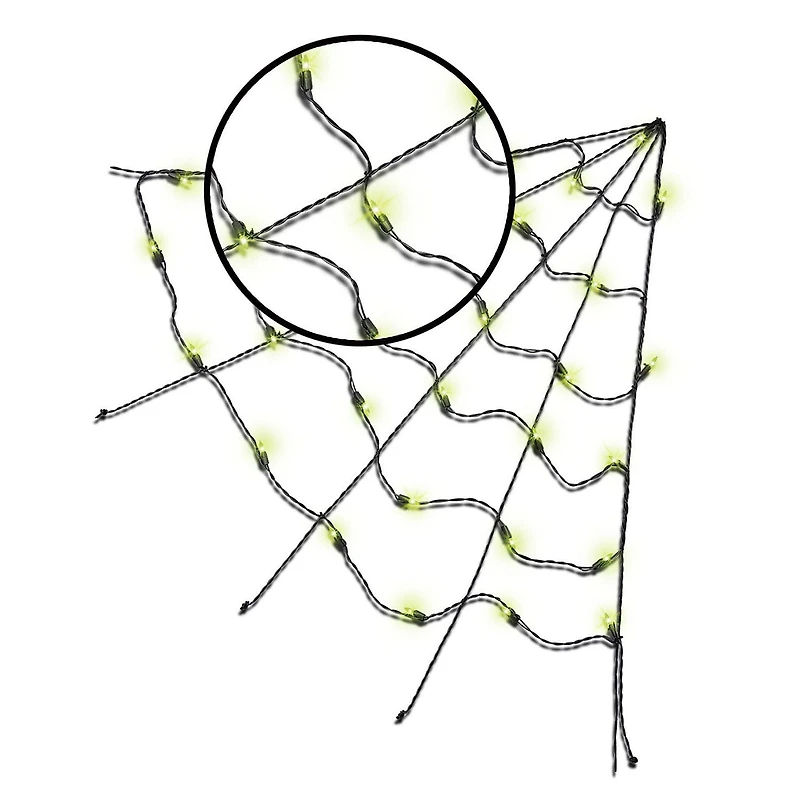 Green Spider Web Lights - 3 Ft, Halloween Décor