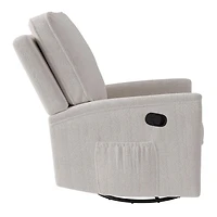 Fauteuil inclinable manuel pivotant CorLiving Jasmine en tissu bouclé blanc, rembourré et moelleux