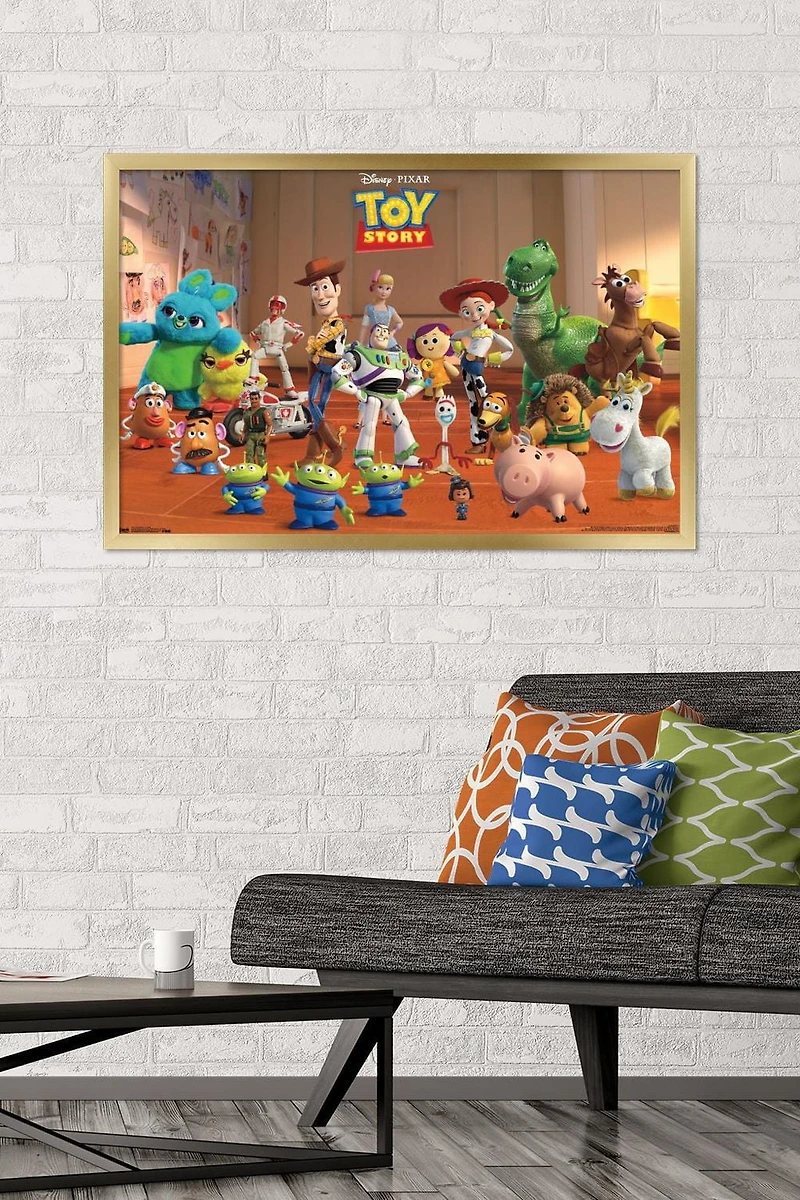 Disney Pixar Toy Story 4 - Collage Wall Poster, 22.375" x 34" Framed