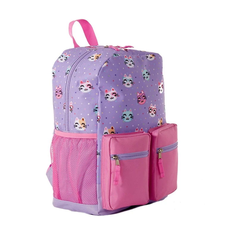 Jetstream Twin-Pocket Backpack, Cute Kitties, Multi Pocket backpack