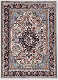 Tapis Emerald Martin rouge & marine de 6 pi 7 po x 9 pi 7 po