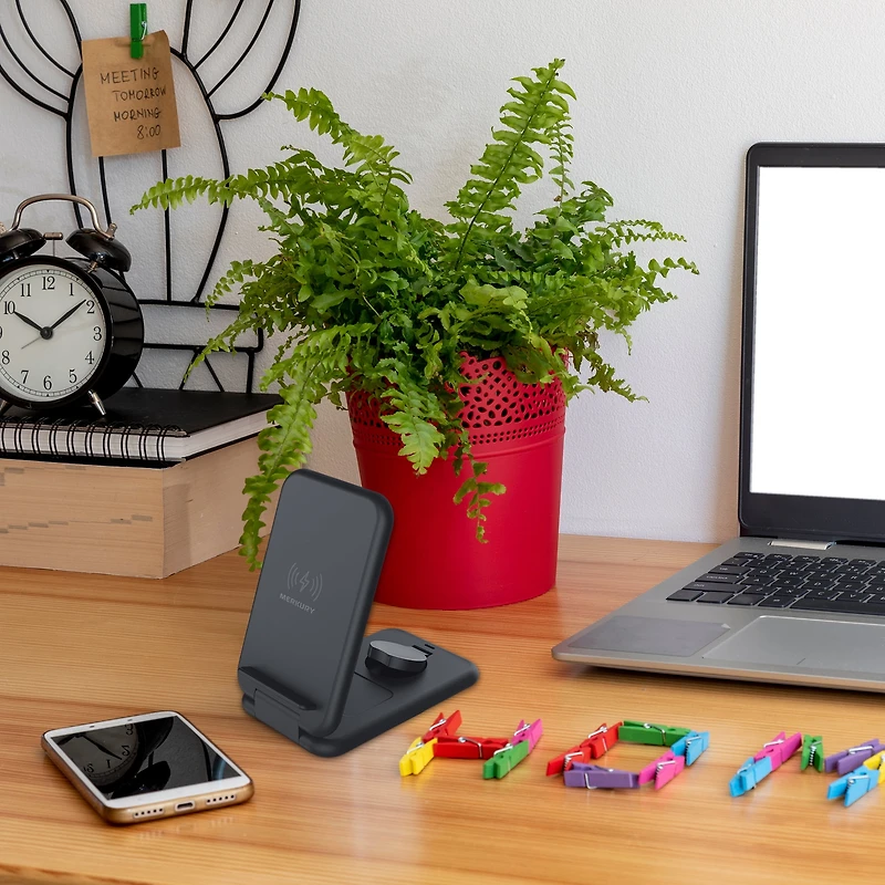 Merkury Innovations 3-in-1 Wireless Fast Charging Station for iPhone, AirPods and Apple Watch