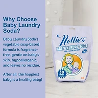 Lessive Nellie's Baby Soda, 50 lavages, 726 g, sans parfum