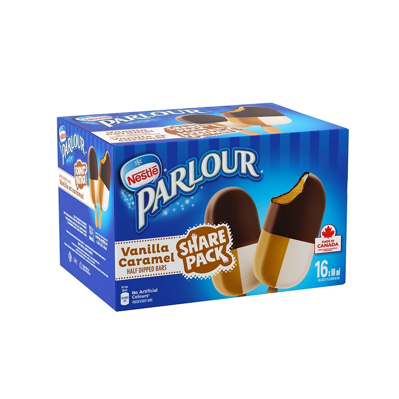 PARLOUR Vanilla Caramel Flavoured Frozen Dessert Bars, Chocolatey Coating, 16 x 80 ml