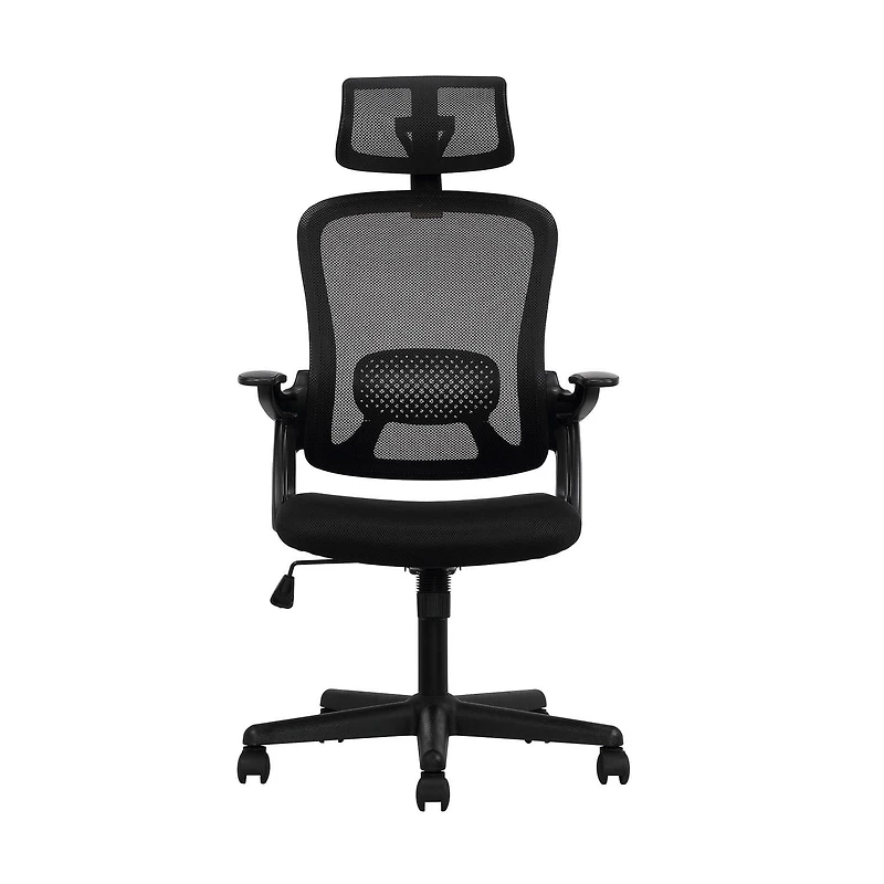 Fauteuil de bureau ergonomique Mainstays avec appuie-tête ajustable, tissu noir, 124,7 kg (275 lb)