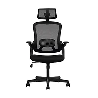 Fauteuil de bureau ergonomique Mainstays avec appuie-tête ajustable, tissu noir, 124,7 kg (275 lb)