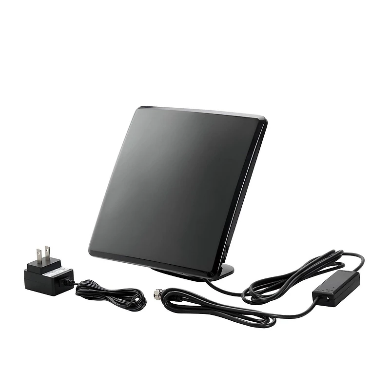 Antenne  VHF/UHF coaxiale directionnelle d'intérieur pour TVHD 1080   avec filtre 4G/5G onn. Mince, léger
