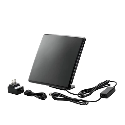 Antenne  VHF/UHF coaxiale directionnelle d'intérieur pour TVHD 1080   avec filtre 4G/5G onn. Mince, léger