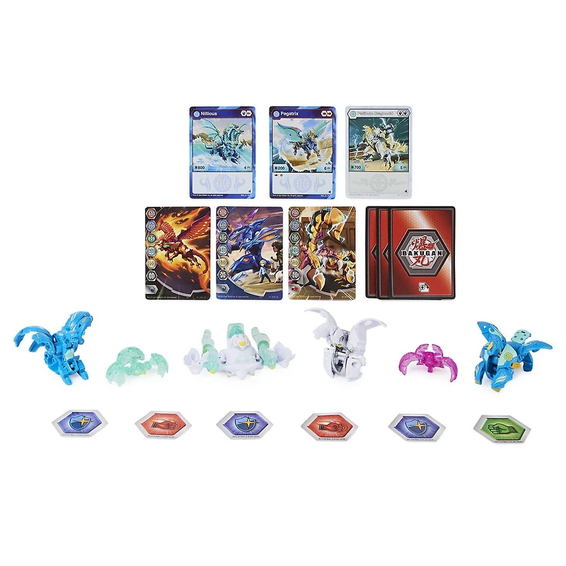 Bakugan Evolutions, Dragonoid and Sluggler Battle Strike Pack, Includes 6 Bakugan Action Figures, 9 Trading Cards and 8 BakuCores, Kids Toys for Boys, Ages 6 and Up