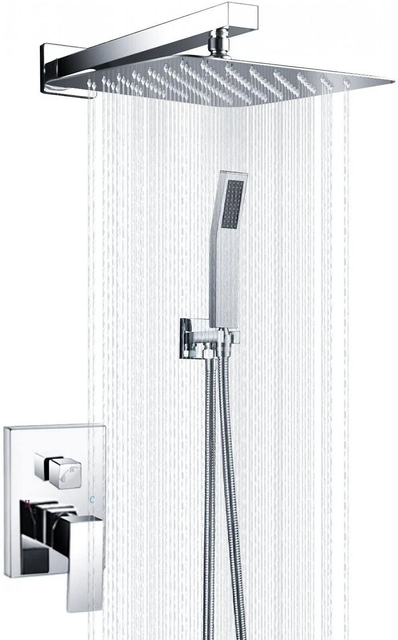 American Imaginations Kit de douche mural en acier inoxydable en couleur chromée AI-34365
