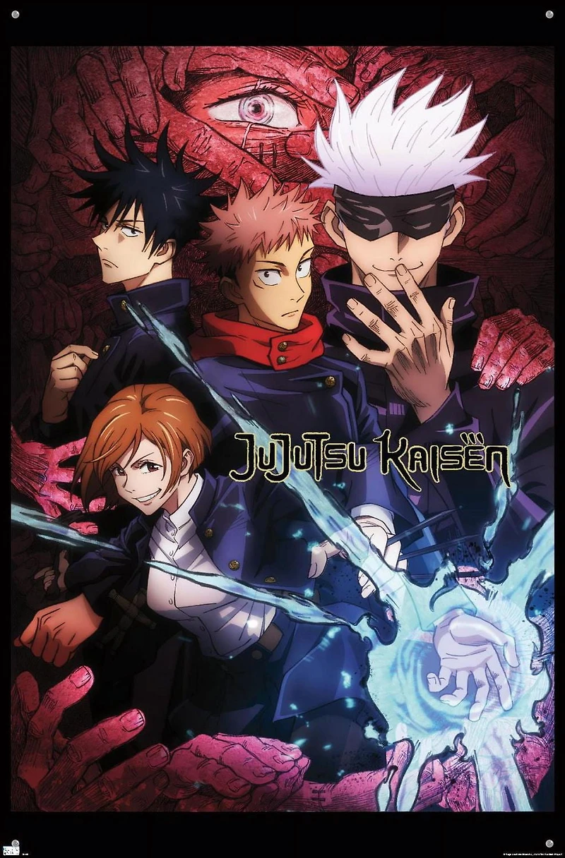 Jujutsu Kaisen – One Sheet 22.375" x 34" Wall Poster with Beechwood Magnetic Frame