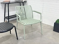Summer stripe line one-seater chair with arm, Green Jade