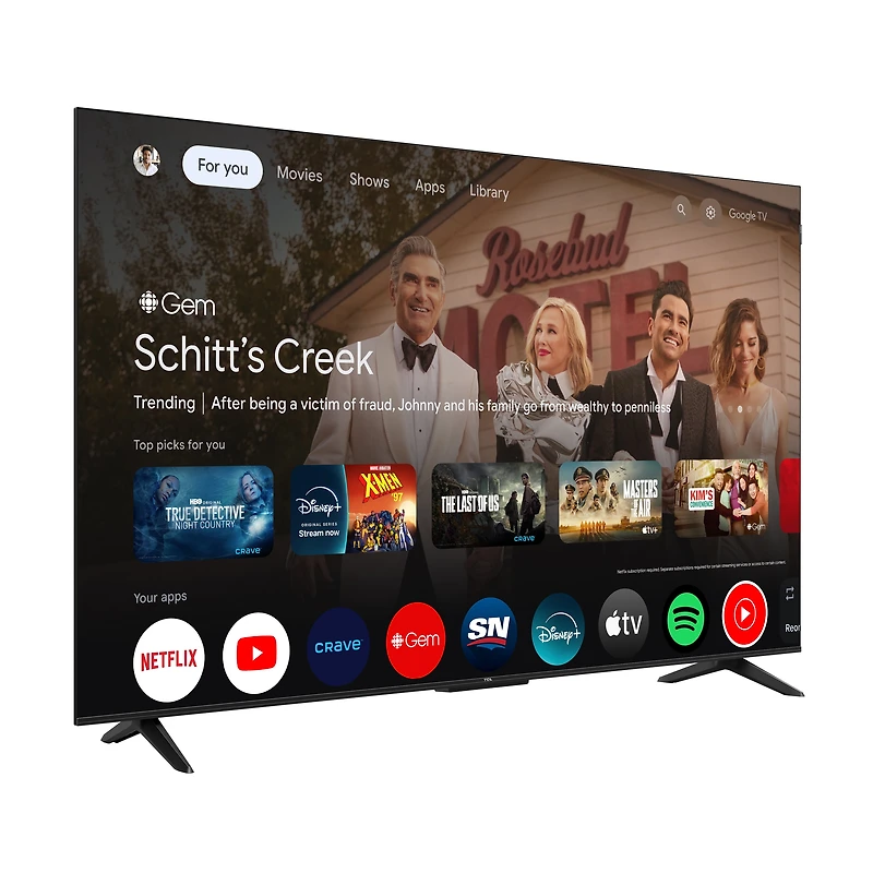 Téléviseur intelligent TCL QLED 4K UHD HDR de 50" Série Q avec Google TV – 50Q51K.