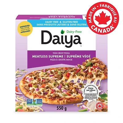 Daiya pizza suprême sans produits laitiers et sans gluten, végétalien (surgelée) 550 g