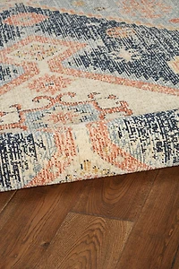 Tapis Grand Zéro Harlon ivoire & bleu de 5 pi x 7 pi 6 po