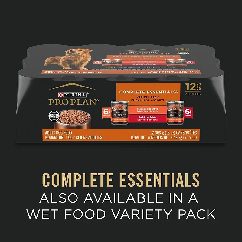 Purina Pro Plan Complete Essentials Turkey & Vegetables Entrée Slices in Gravy, Wet Dog Food 368 g