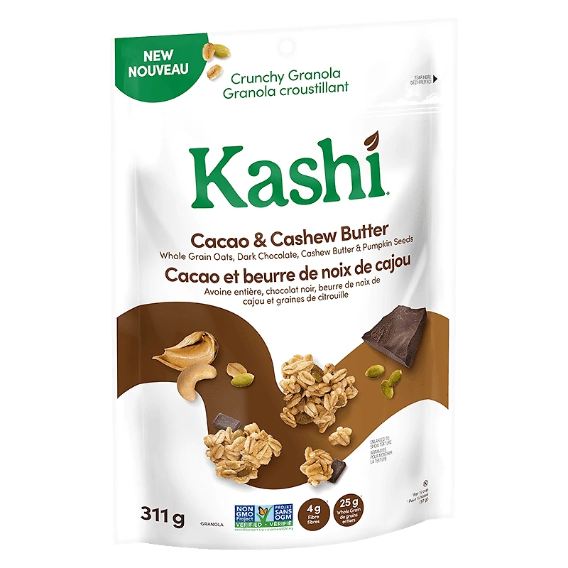 Granola croustillant Kashi®, Cacao et beurre de noix de cajou 311g avec graines de citrouille Granola croustillant Kashi®, Cacao et beurre de noix de cajou 311g