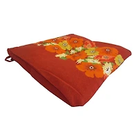 Coussin de siège de luxe Henryka à motif de fleuri rouge