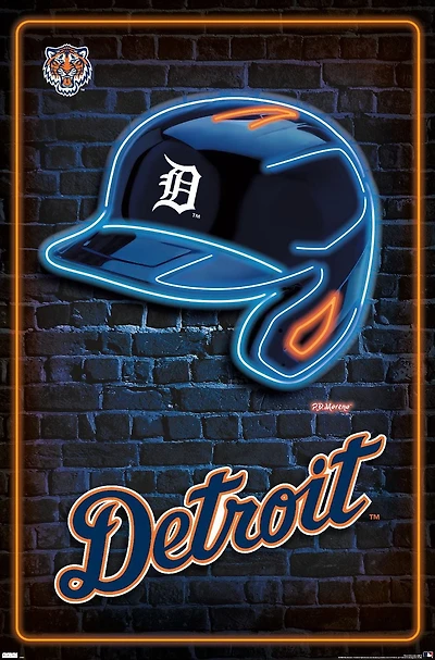 MLB Detroit Tigers - Neon Helmet 23 Wall Poster, 22.375" x 34"