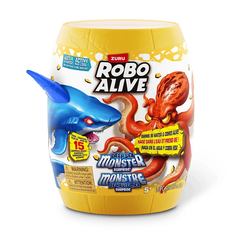 Robo Alive Deep Sea Monster Surprise de ZURU, déballage surprise et jouet animal électronique pour garçons