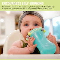 Baby and Toddler Straw Sippy Cup with Colorful Abacus Beads, 11.5oz - 2 Pack