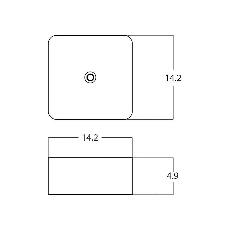 American Imaginations -in. W Above Counter Bathroom Vessel Sink For Wall Mount Wall Mount Drilling AI