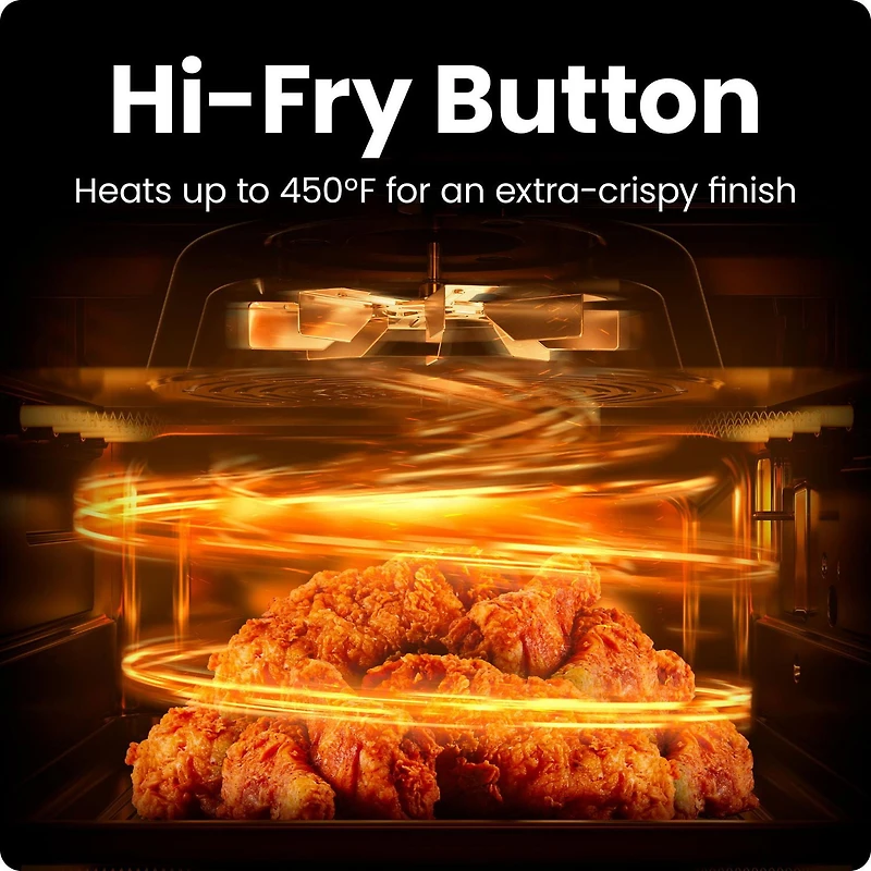 Friteuse à air Chefman TurboFry Touch 5.5L (6-Qt) Easy-View avec 4 préréglages de cuisson et bouton Hi-Fry 235°C (450°F) - Noir, Nouveau