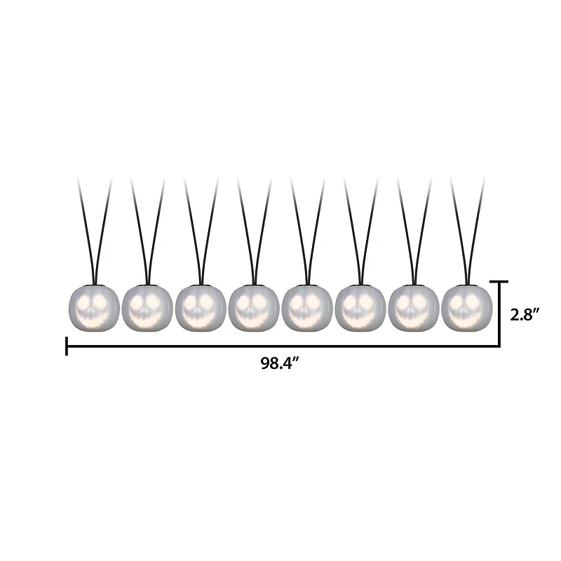 Battery Operated EmoteGlow Light String S/8 Musical Jack Skellington HALL Disney (Classic White)
