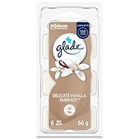Glade® Wax Melt Air Freshener Refills, Delicate Vanilla Embrace, 6 Melts
