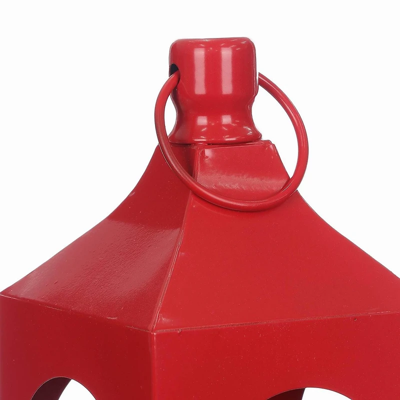 Holiday Time 17" Red Metal Lantern Arr Decor